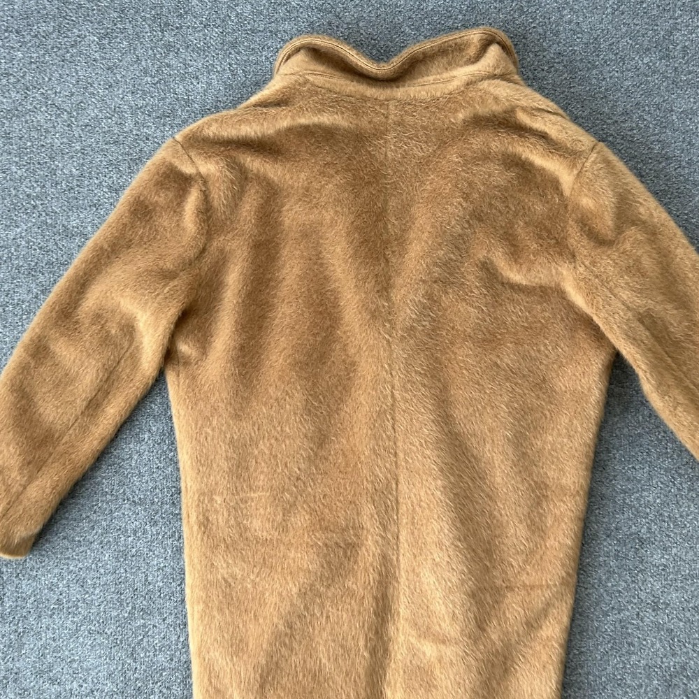 Ellison Coat‎ Womens Large Brown Fuzzy Faux Fur Lined Single Button Overcoat - Picture 3 of 13